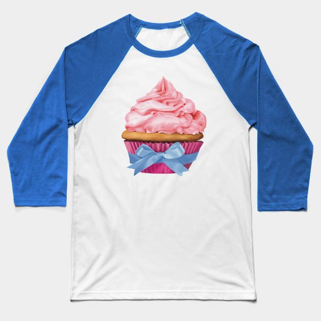 Muffin with pink topping Baseball T-Shirt by GreenZebraArt